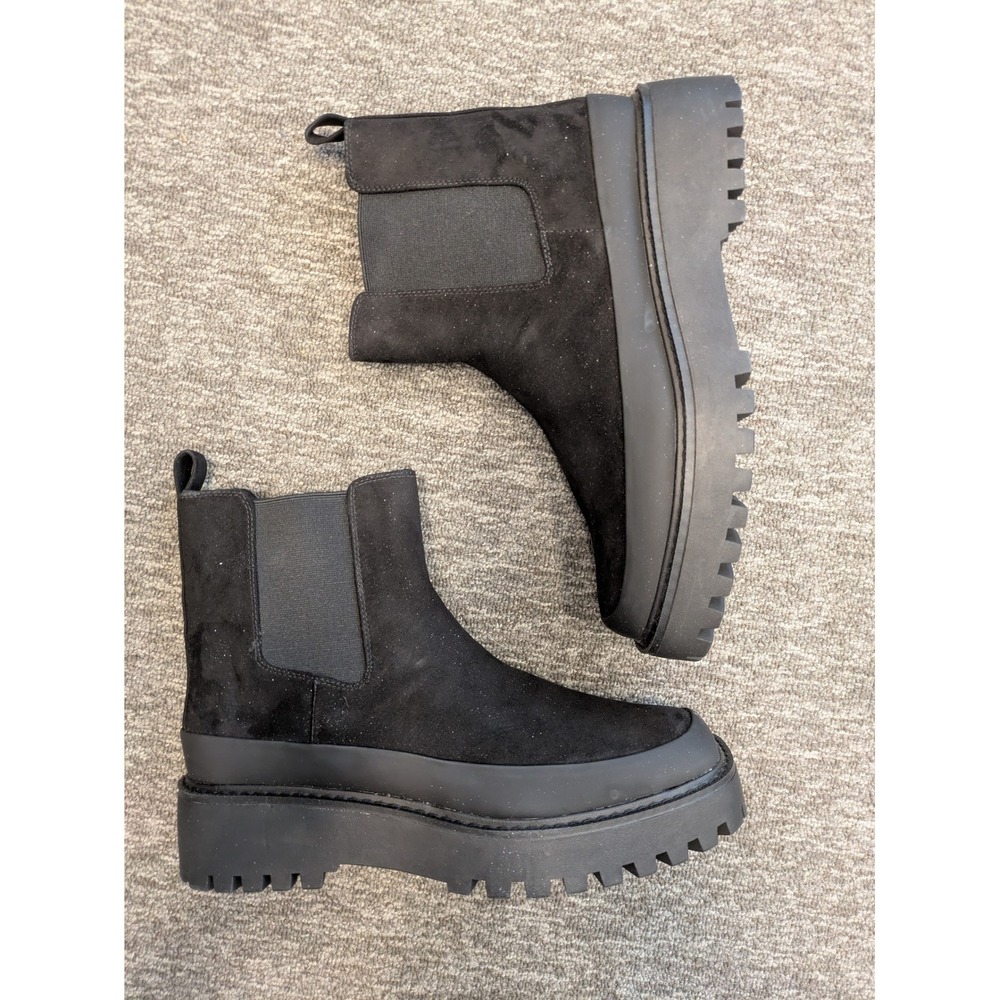 Nordstrom Bellamy Chelsea Boots Women's 10 Black Chunky Lug Sole Platform